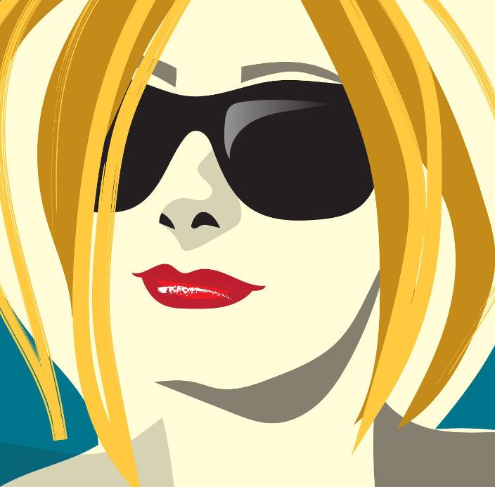 vector sketch, selfie illustration