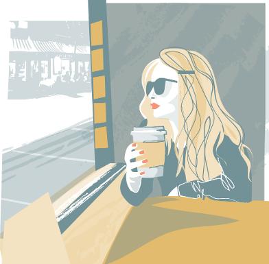 gazing out the window